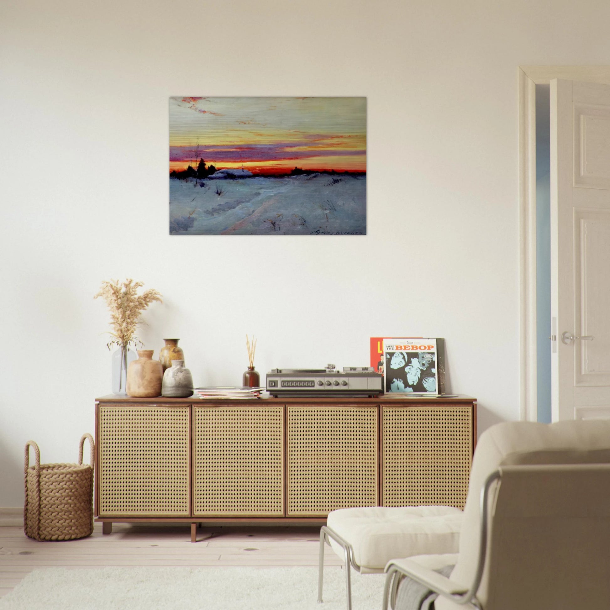 Alaska Sunset - Romanticism - Sydney Laurence Brushed Aluminum Print - 70x100 cm / 28x40 inches | Sydney Laurence Aluminum Print | Sydney Laurence Prints