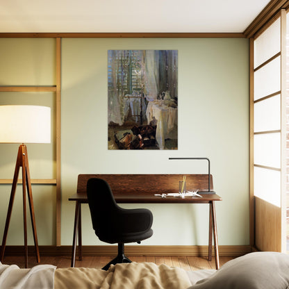 A Hotel Room - John Singer Sargent Brushed Aluminum Print - 70x100 cm / 28x40 inches | John Singer Sargent Aluminum Print | John Singer Sargent Prints