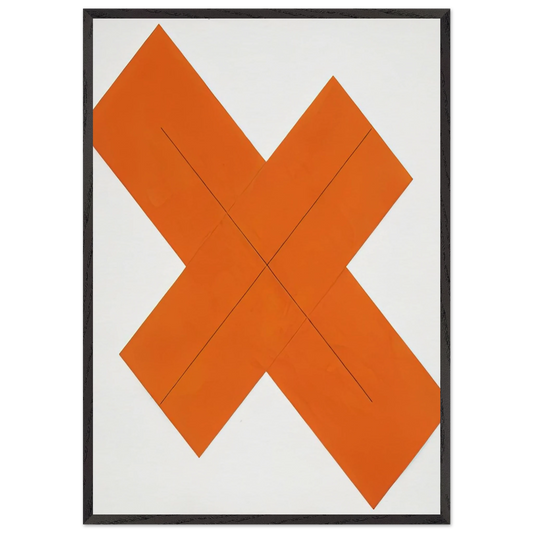 X WITHIN X ORANGE 1981 - Robert Mangold 70x100 cm / 28x40 inches Framed Art Print – Black Wooden Frame