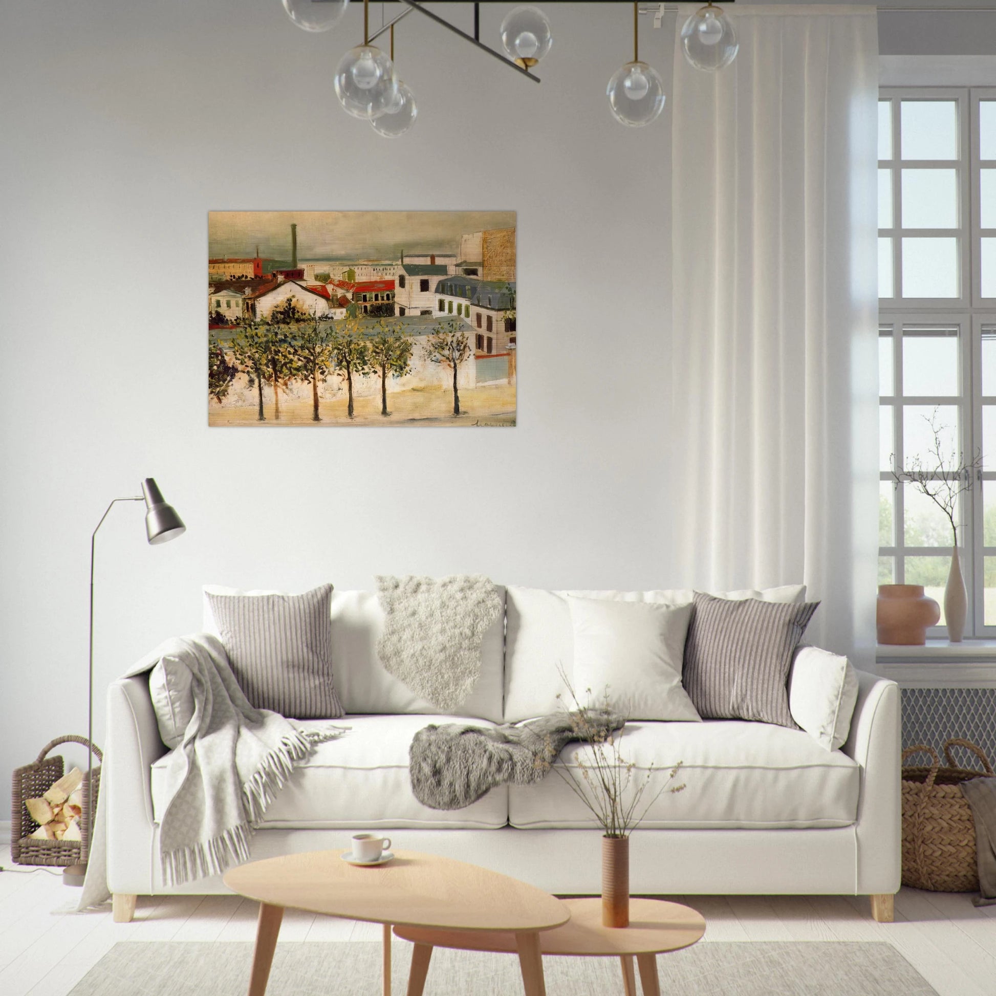 PARIS SUBURBS - Maurice Utrillo Brushed Aluminum Print - 70x100 cm / 28x40 inches | Maurice Utrillo Aluminum Print | Maurice Utrillo Prints