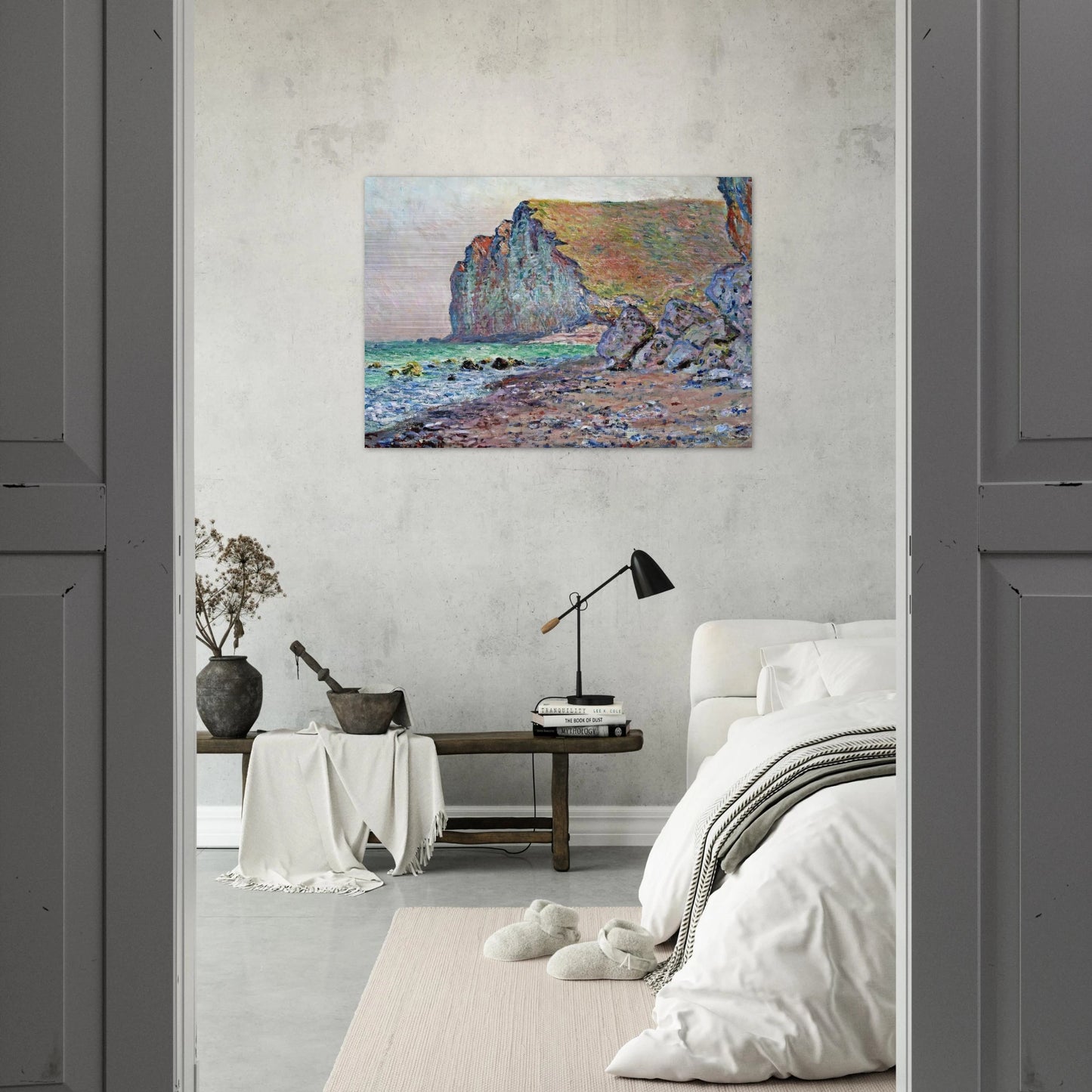 Cliffs of Les Petites-Dalles - claude monet Brushed Aluminum Print - 70x100 cm / 28x40 inches | claude monet Aluminum Print | claude monet Prints