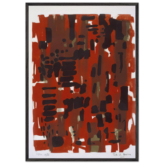 Red Garden - 1956 - Patrick Heron 70x100 cm / 28x40 inches Framed Art Print – Black Wooden Frame