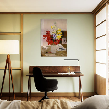 ANEMONE AND DAFFODIL 1965 - Fairfield Porter Brushed Aluminum Print - 70x100 cm / 28x40 inches | Fairfield Porter Aluminum Print | Fairfield Porter Prints