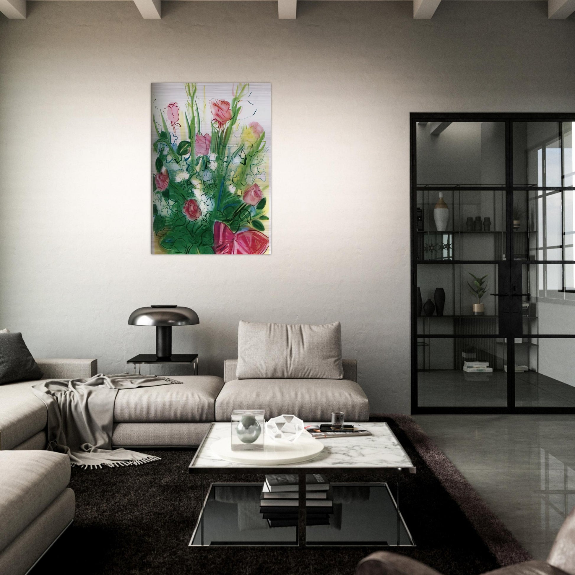 BOUQUET OF ROSES - Raoul Dufy Brushed Aluminum Print - 70x100 cm / 28x40 inches | Raoul Dufy Aluminum Print | Raoul Dufy Prints
