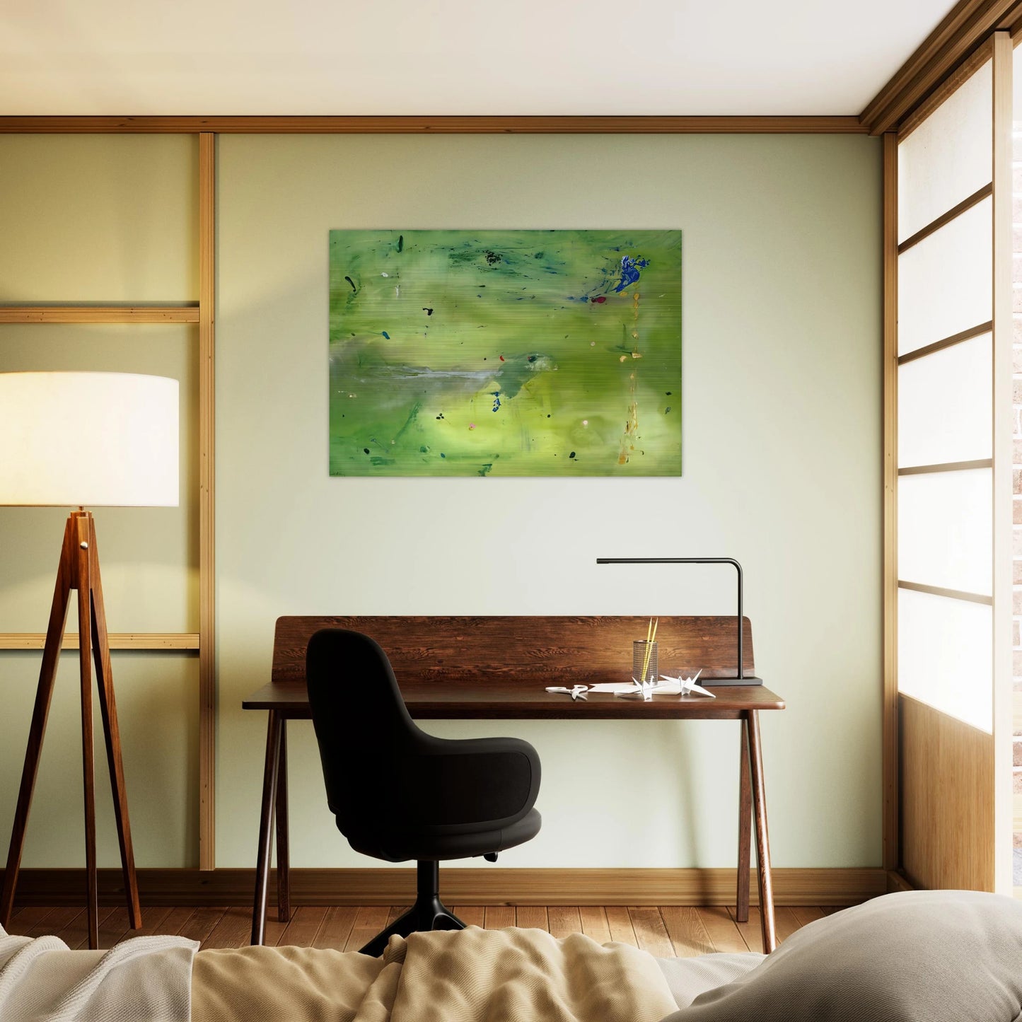 A Green Thought in a Green Shade - 1981 - Helen Frankenthaler Brushed Aluminum Print - 70x100 cm / 28x40 inches | Helen Frankenthaler Aluminum Print | Helen Frankenthaler Prints