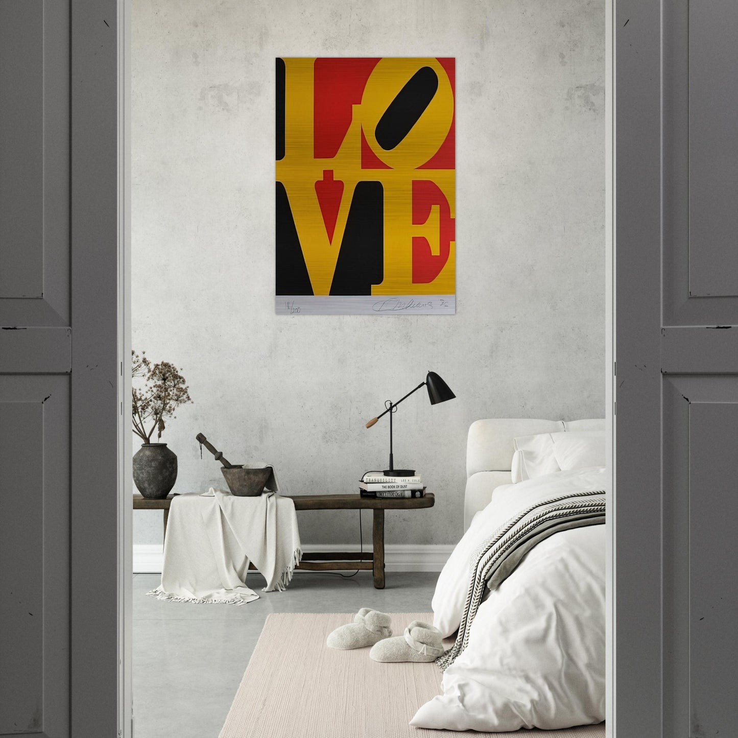 German Love - Robert Indiana Brushed Aluminum Print - 70x100 cm / 28x40 inches | Robert Indiana Aluminum Print | Robert Indiana Prints