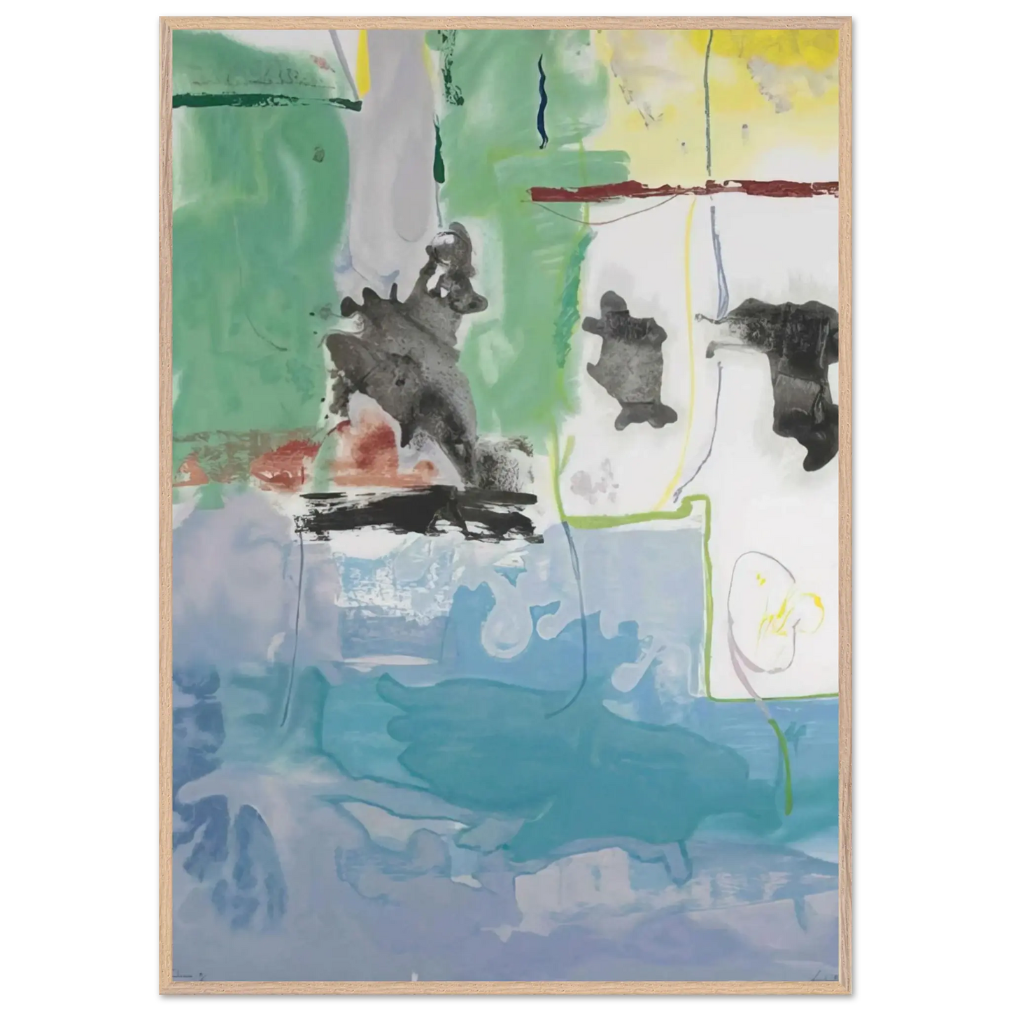 Helen Frankenthaler - West Wind - 1997 Wall art - 13x18 cm / 5x7 Inches - Premium Wooden Framed Poster With Fine Art Paper - White frame