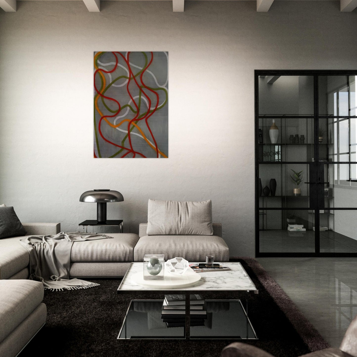 The Attended - 1999 - Brice Marden Brushed Aluminum Print - 70x100 cm / 28x40 inches | Brice Marden Aluminum Print | Brice Marden Prints