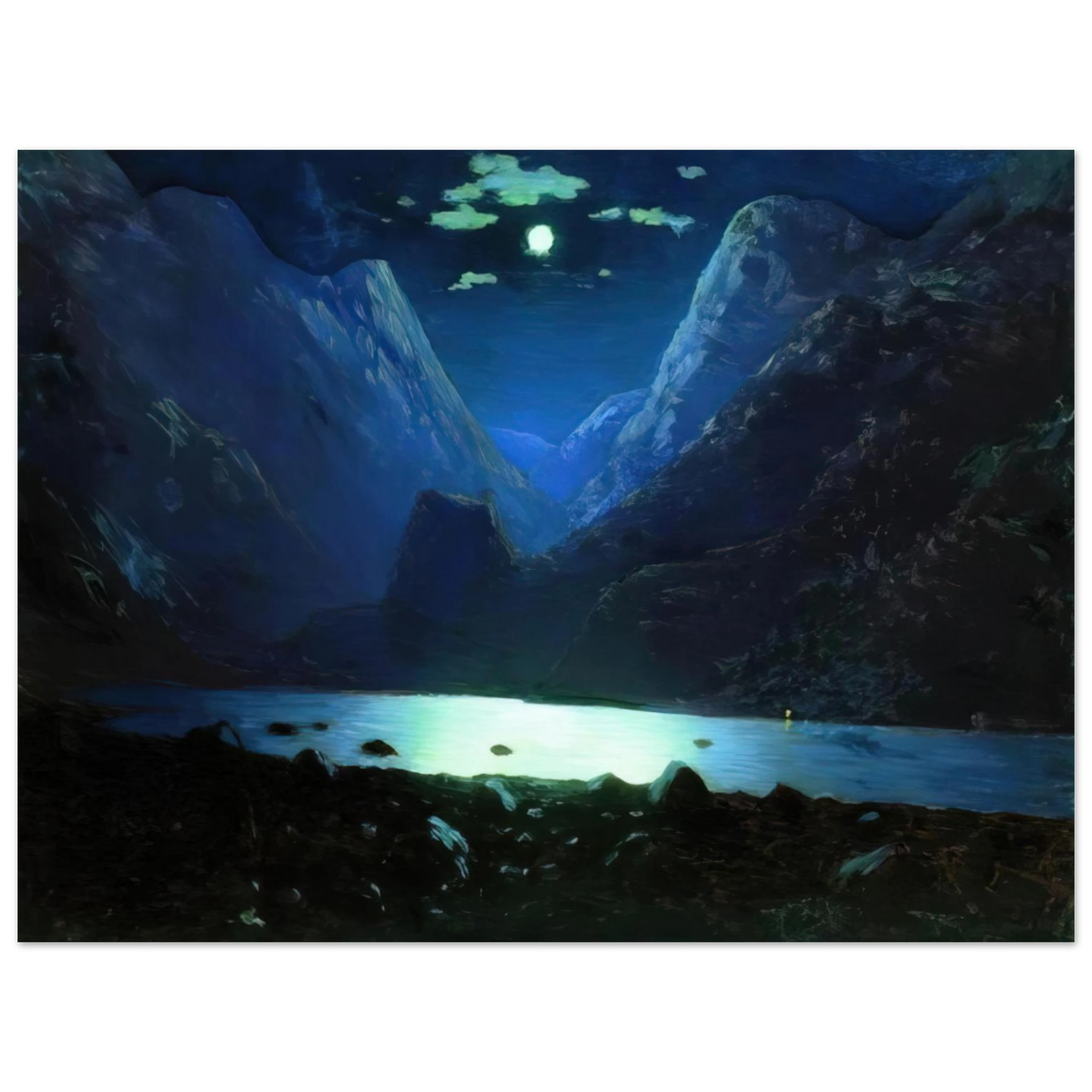 Arkhyp Kuindzhi - Daryal pass. Moonlight Night  75x100 cm / 30x40inches Fine Art Poster