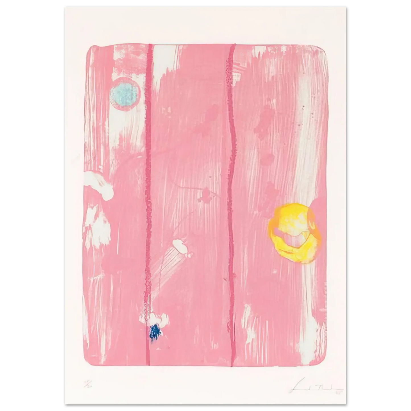 Helen Frankenthaler - Reflections VIII - 1995 Wall art - 27x35 cm / 11x14 Inches - Premium Wooden Framed Poster With Fine Art Paper - White frame
