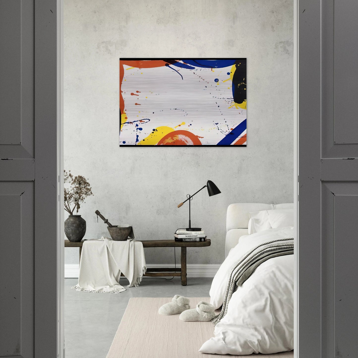 Abstract Composition  SF 61  - Sam Francis Brushed Aluminum Print - 70x100 cm / 28x40 inches | Sam Francis Aluminum Print | Sam Francis Prints