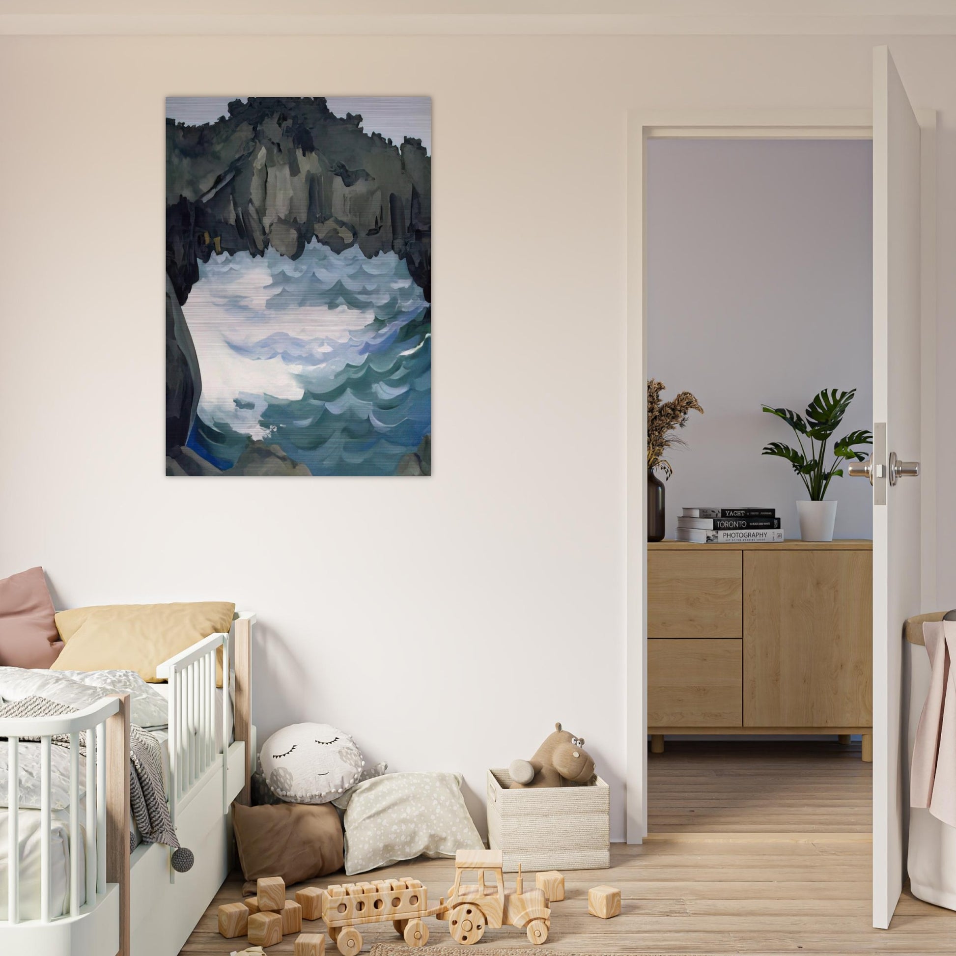 Black Lava Bridge, Hana Coast-No. I - Georgia O'Keeffe Brushed Aluminum Print - 70x100 cm / 28x40 inches | Georgia O'Keeffe Aluminum Print | Georgia O'Keeffe Prints