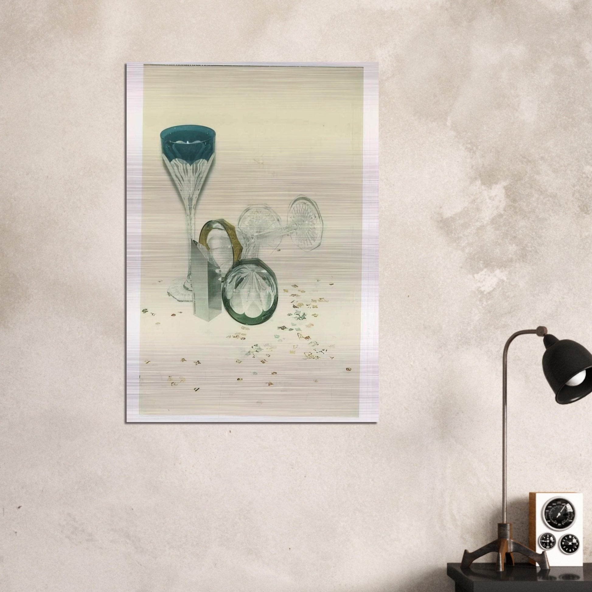 Committee 2000 Champagne Glasses - Andy Warhol Brushed Aluminum Print - 70x100 cm / 28x40 inches | Andy Warhol Aluminum Print | Andy Warhol Prints