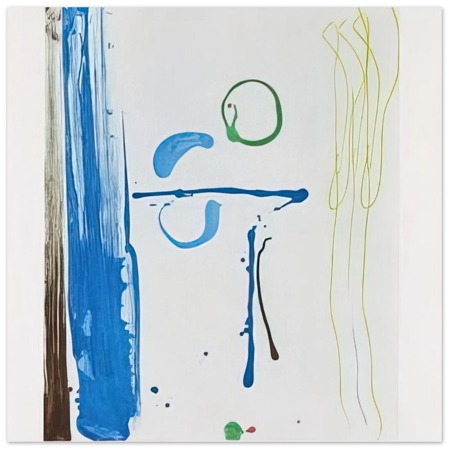 Helen Frankenthaler - Sunshine After Rain - 1987 Wall art - 40x40 cm / 16x16 inches - Premium Wooden Framed Poster With Fine Art Paper-canvas - White frame