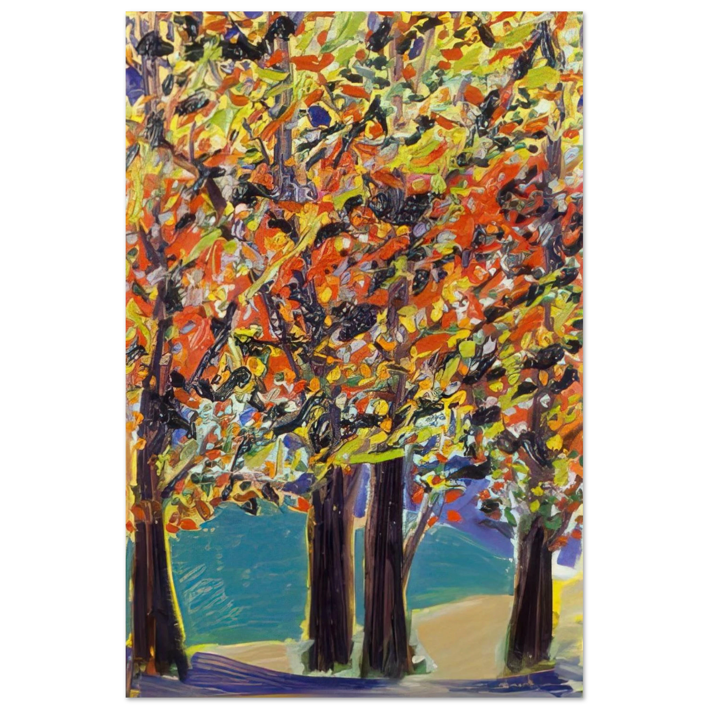 Autumn View, West Hurley, NY - 1984 - Ronnie Landfield Art Prints - 100x150 cm / 40x60″ inches | Ronnie Landfield Poster | Ronnie Landfield Prints