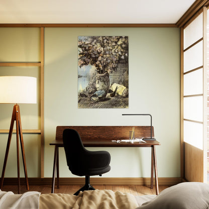 Honesty in a Vase - Vincent van Gogh Brushed Aluminum Print - 70x100 cm / 28x40 inches | Vincent van Gogh Aluminum Print | Vincent van Gogh Prints