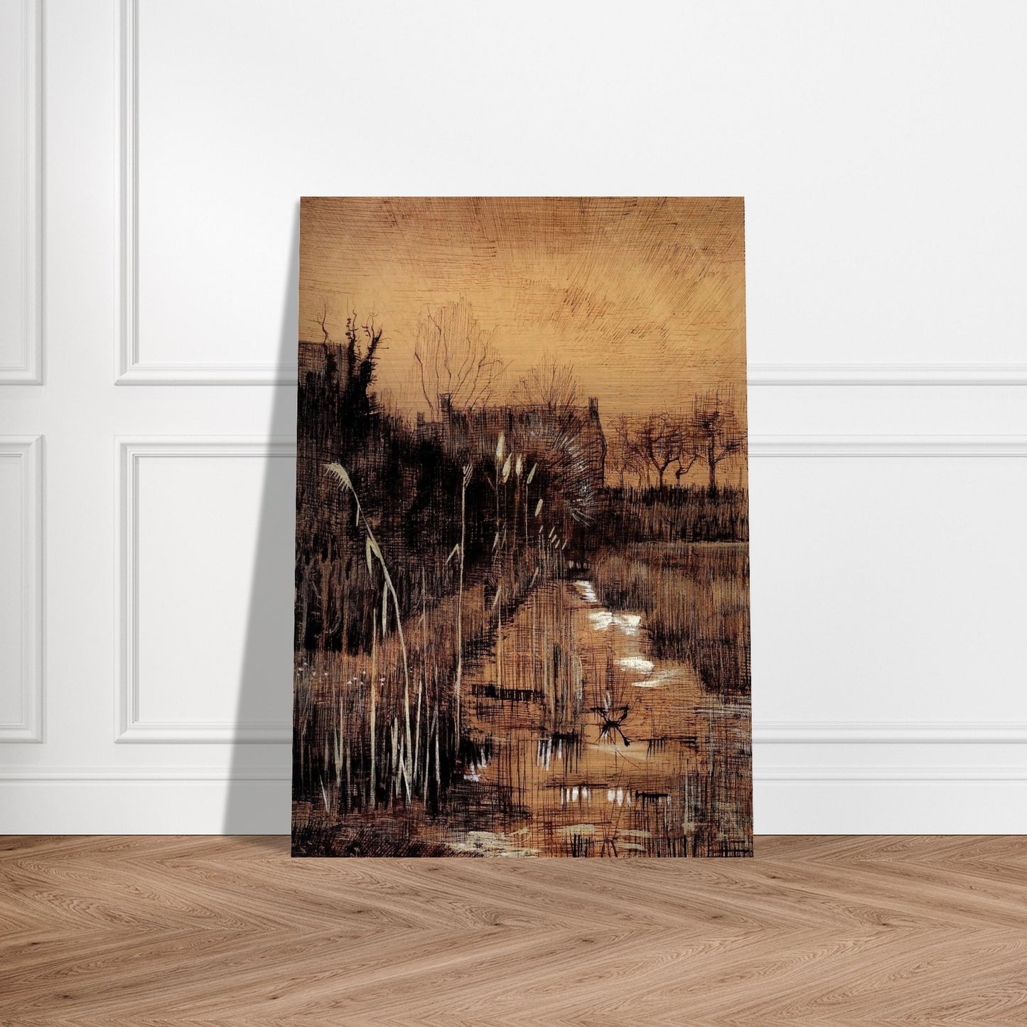 Ditch - Vincent van Gogh Brushed Aluminum Print - 70x100 cm / 28x40 inches | Vincent van Gogh Aluminum Print | Vincent van Gogh Prints