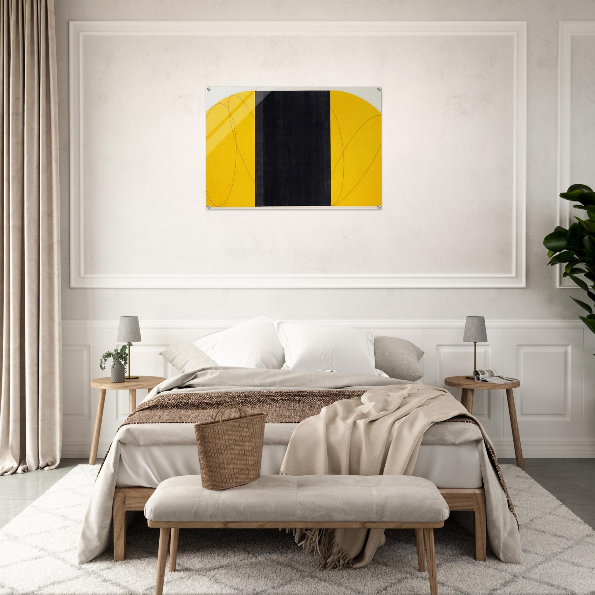 ELLOW BLACK ZONE PAINTING IV 1996 - Robert Mangold Acrylic Print - 70x100 cm / 28x40″ inches