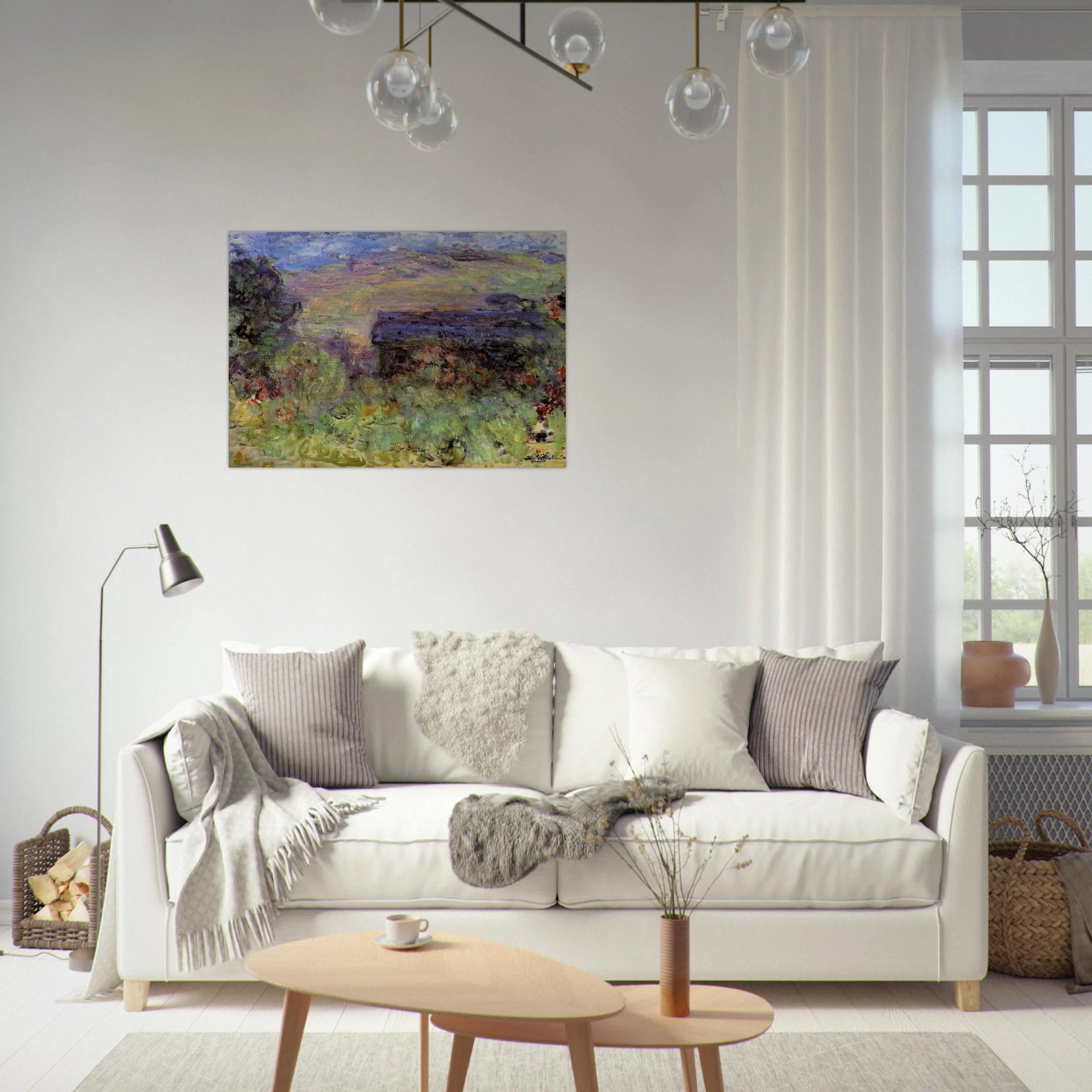 The House Seen through the Roses - claude monet Brushed Aluminum Print - 70x100 cm / 28x40 inches | claude monet Aluminum Print | claude monet Prints