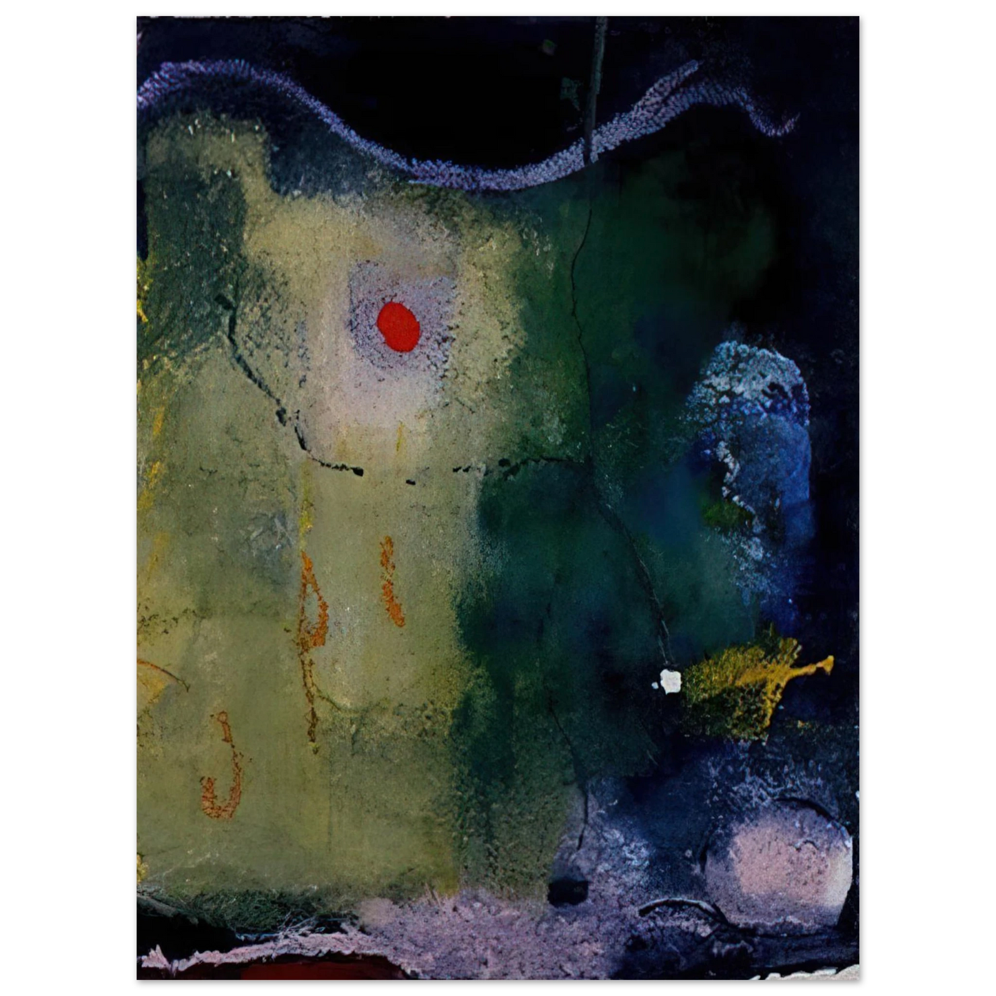 Helen Frankenthaler - The Other Side of the Moon - 1995 Wall art - 50x70 cm / 20x28 inches - Premium Wooden Framed Poster With Fine Art Paper-canvas - Black frame