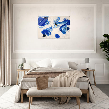 Untitled  Blue Balls from Cross #9  - Sam Francis Acrylic Print - 70x100 cm / 28x40″ inches | Sam Francis Wall Art | Sam Francis Prints