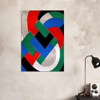 COMPOSITION WITH GREEN AND BLUE - Sonia Delaunay Brushed Aluminum Print - 70x100 cm / 28x40 inches | Sonia Delaunay Aluminum Print | Sonia Delaunay Prints