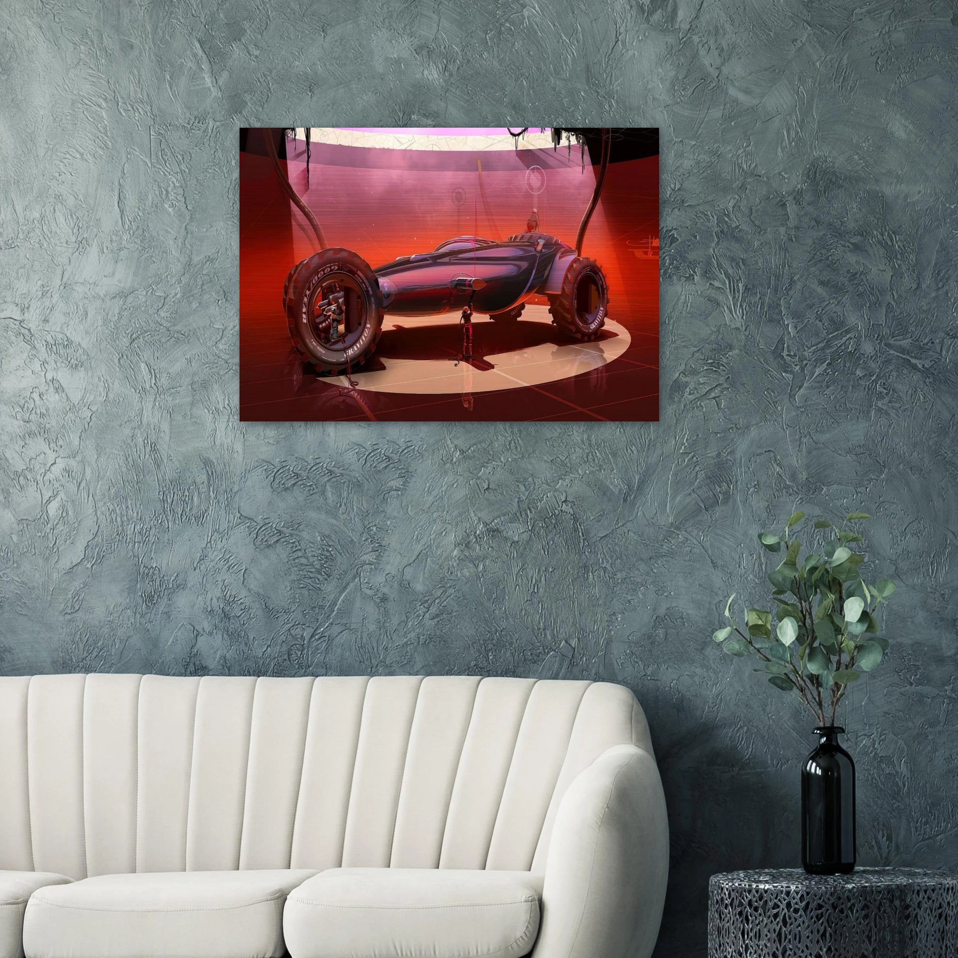 Syd Mead - Syd Mead Brushed Aluminum Print - 70x100 cm / 28x40 inches | Syd Mead Aluminum Print | Syd Mead Prints