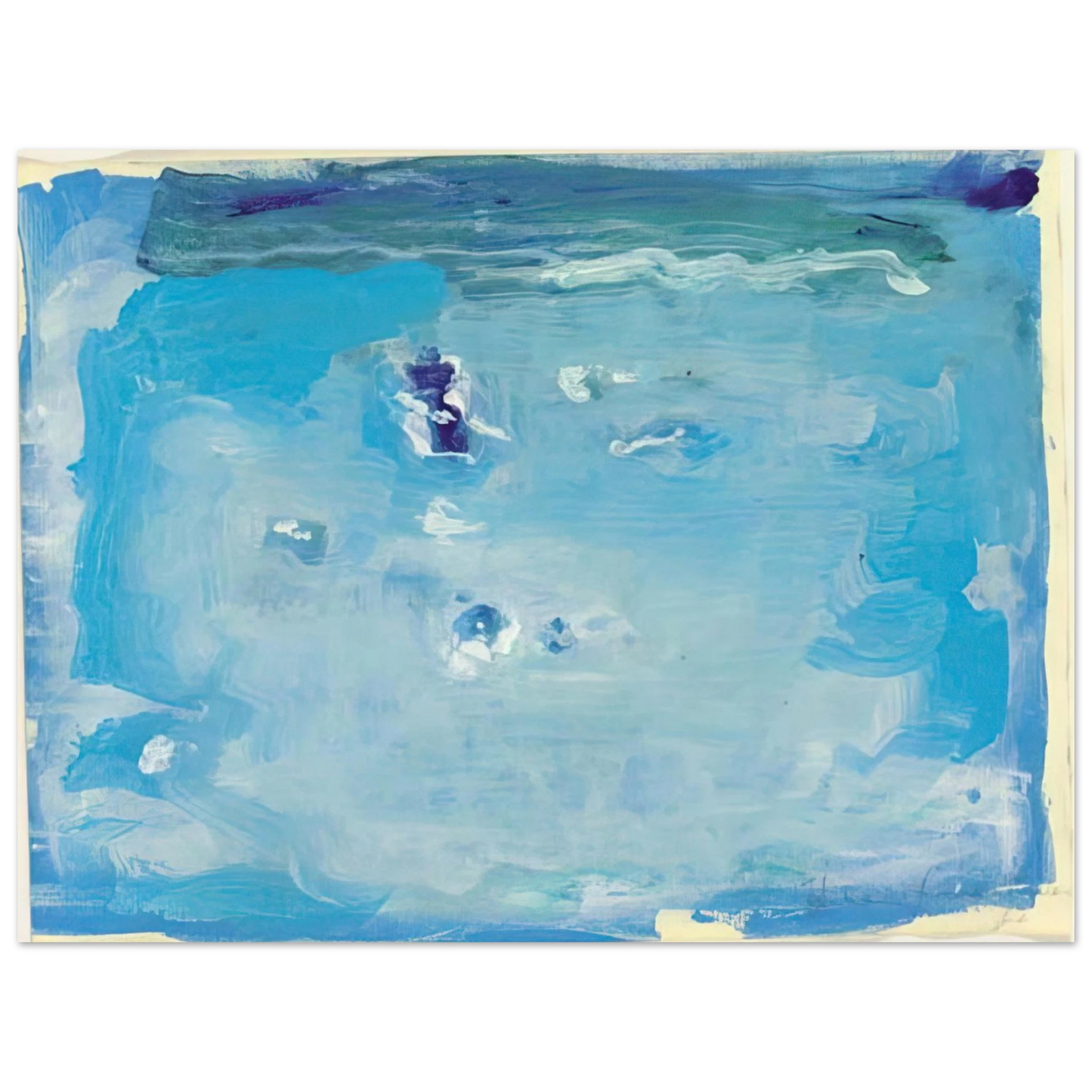 Helen Frankenthaler - Untitled - Color Field Painting, Lyrical Abstraction Wall art - 40x50 cm / 16x20 inches - Premium Wooden Framed Poster With Fine Art Paper-canvas - Black frame