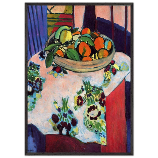 BASKET WITH ORANGES 1913 - Henri Matisse 70x100 cm / 28x40 inches Framed Art Print – Black Wooden Frame