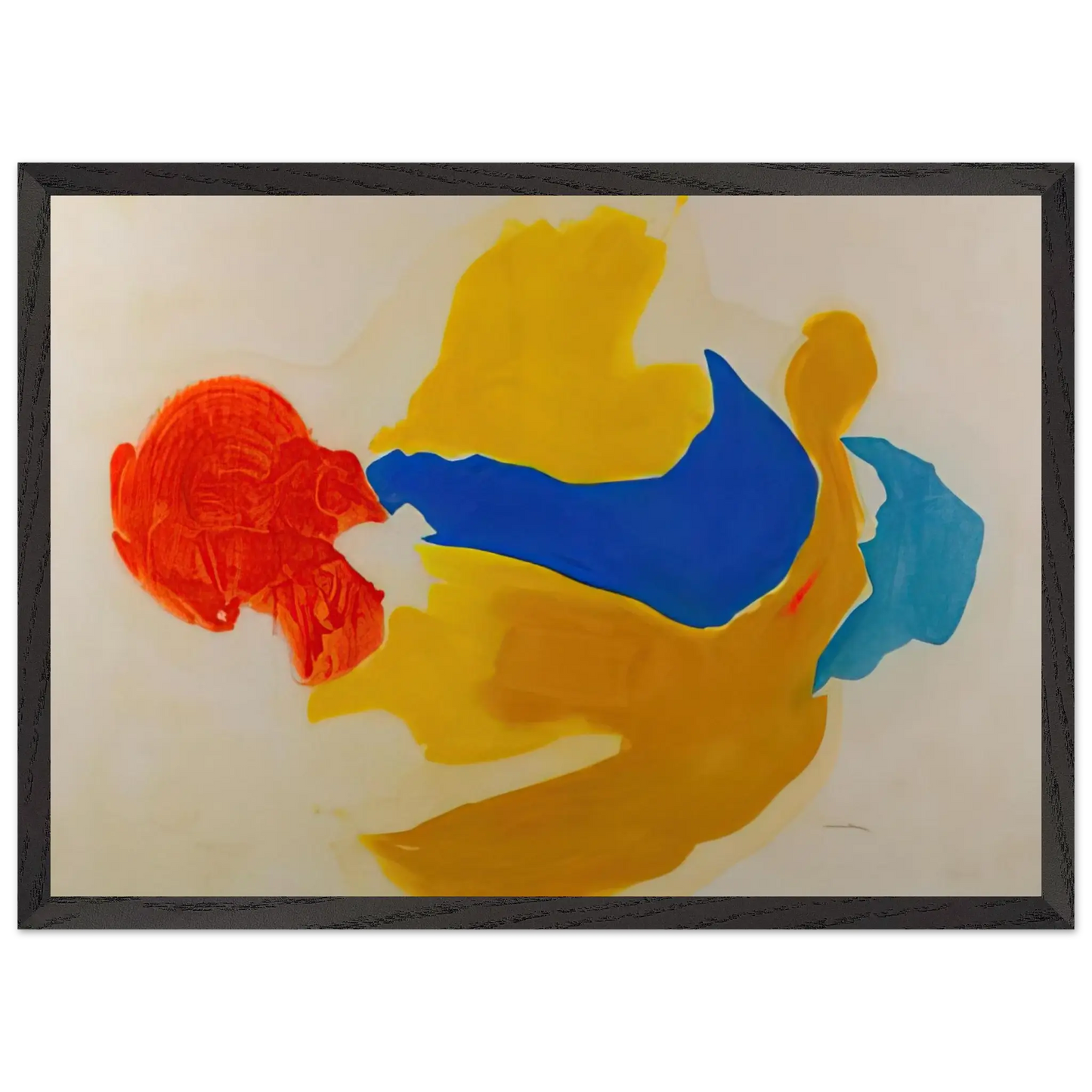 Helen Frankenthaler - Blue Jay - 1963  United States Wall art - 70x100 cm / 28x40 Inches - Premium Wooden Framed Poster With Fine Art Paper - White frame