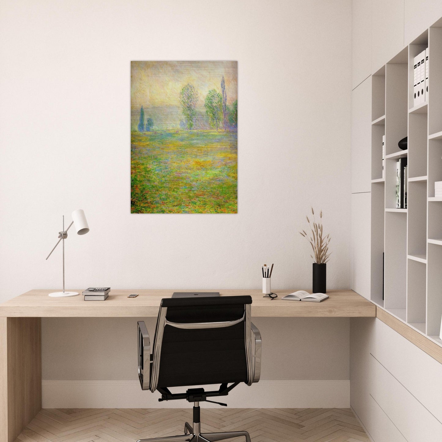 Meadows in Giverny - claude monet Brushed Aluminum Print - 70x100 cm / 28x40 inches | claude monet Aluminum Print | claude monet Prints