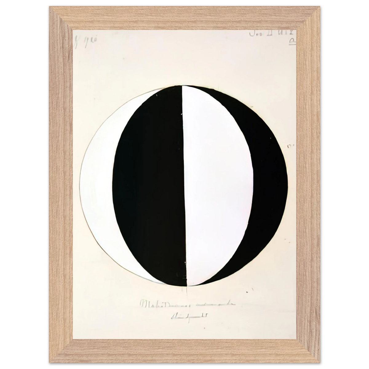 Hilma af Klint - THE MAHATMAS PRESENT STANDING POINT SERIES II NO 2A 1920 Wall art - 30x45 cm / 12x18 inches - Premium Wooden Framed Poster With Fine Art Paper-canvas - Black frame
