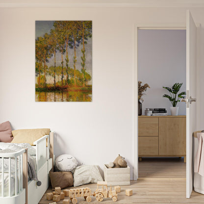 Poplars, Row in Autumn - claude monet Brushed Aluminum Print - 70x100 cm / 28x40 inches | claude monet Aluminum Print | claude monet Prints