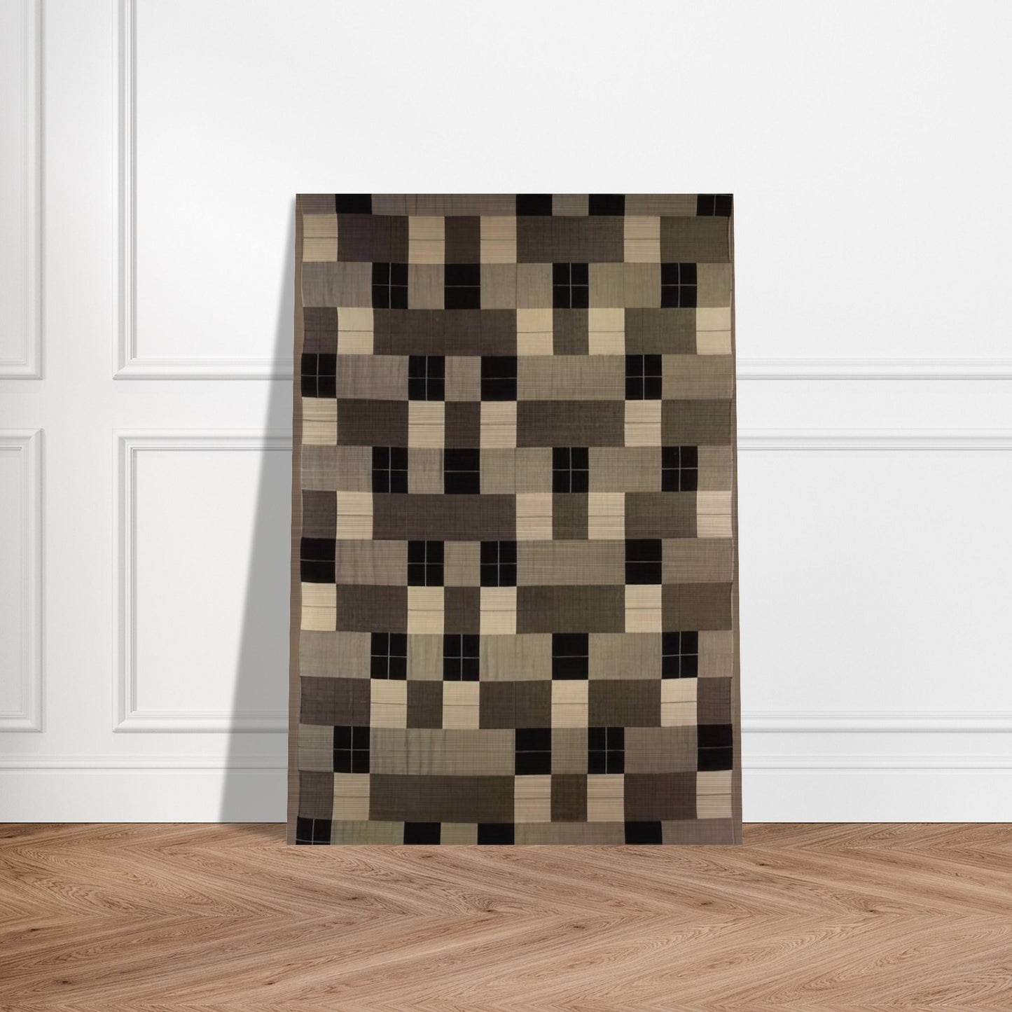 BLACK WHITE GRAY 1964 - Anni Albers Brushed Aluminum Print - 70x100 cm / 28x40 inches | Anni Albers Aluminum Print | Anni Albers Prints