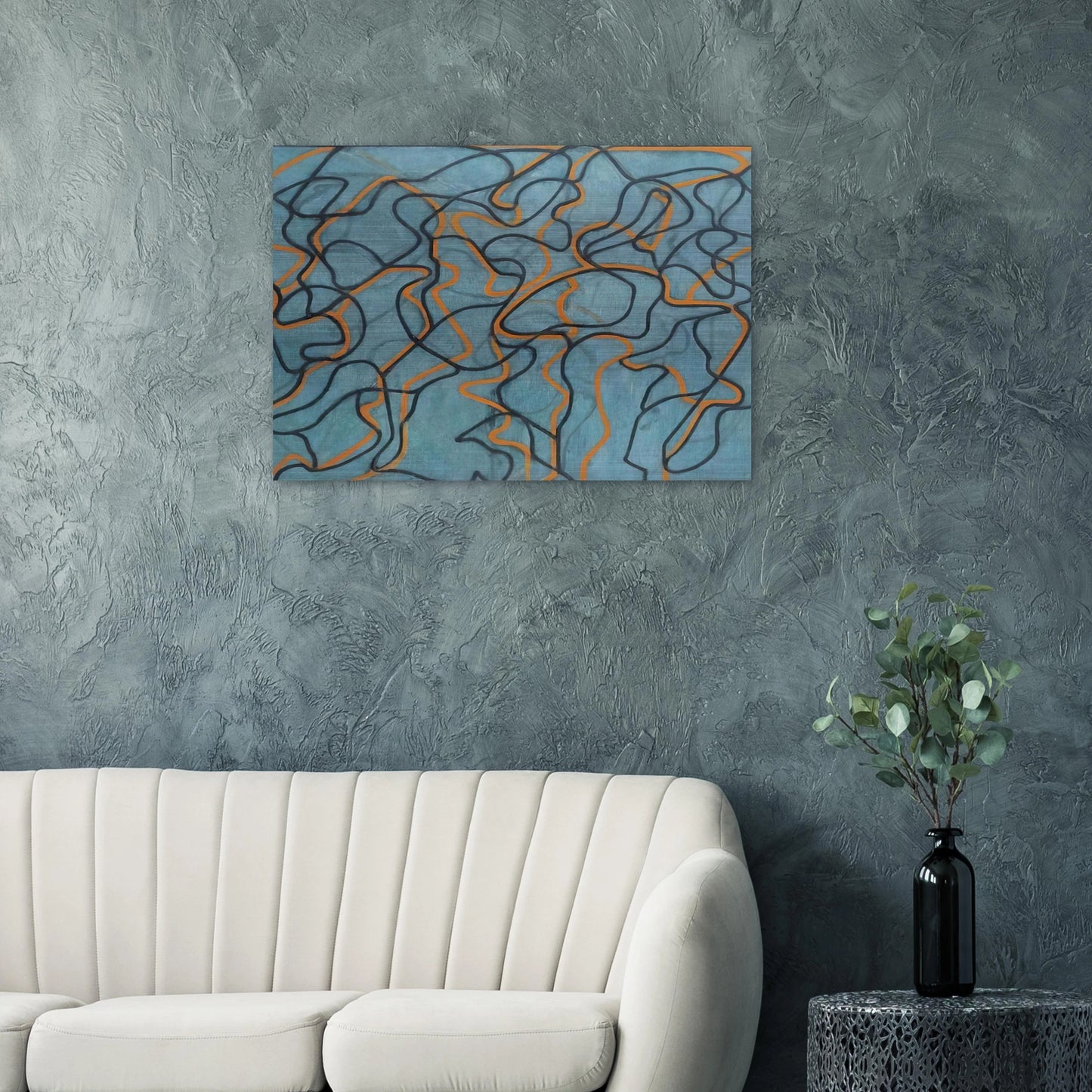 Letter About Rocks #3, Blue Ground - 2010 - Brice Marden Brushed Aluminum Print - 70x100 cm / 28x40 inches | Brice Marden Aluminum Print | Brice Marden Prints