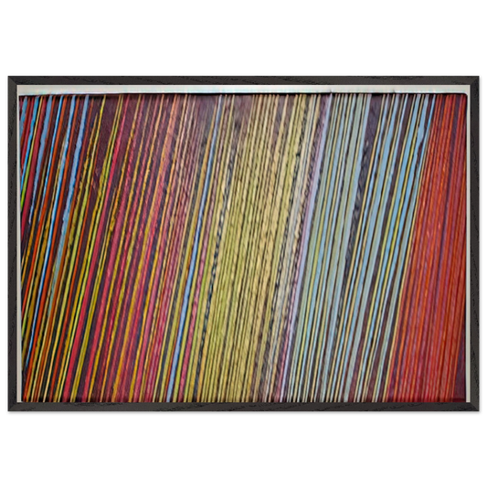 Red Line Painting - 1968 - Ronnie Landfield 70x100 cm / 28x40 inches Framed Art Print – Black Wooden Frame