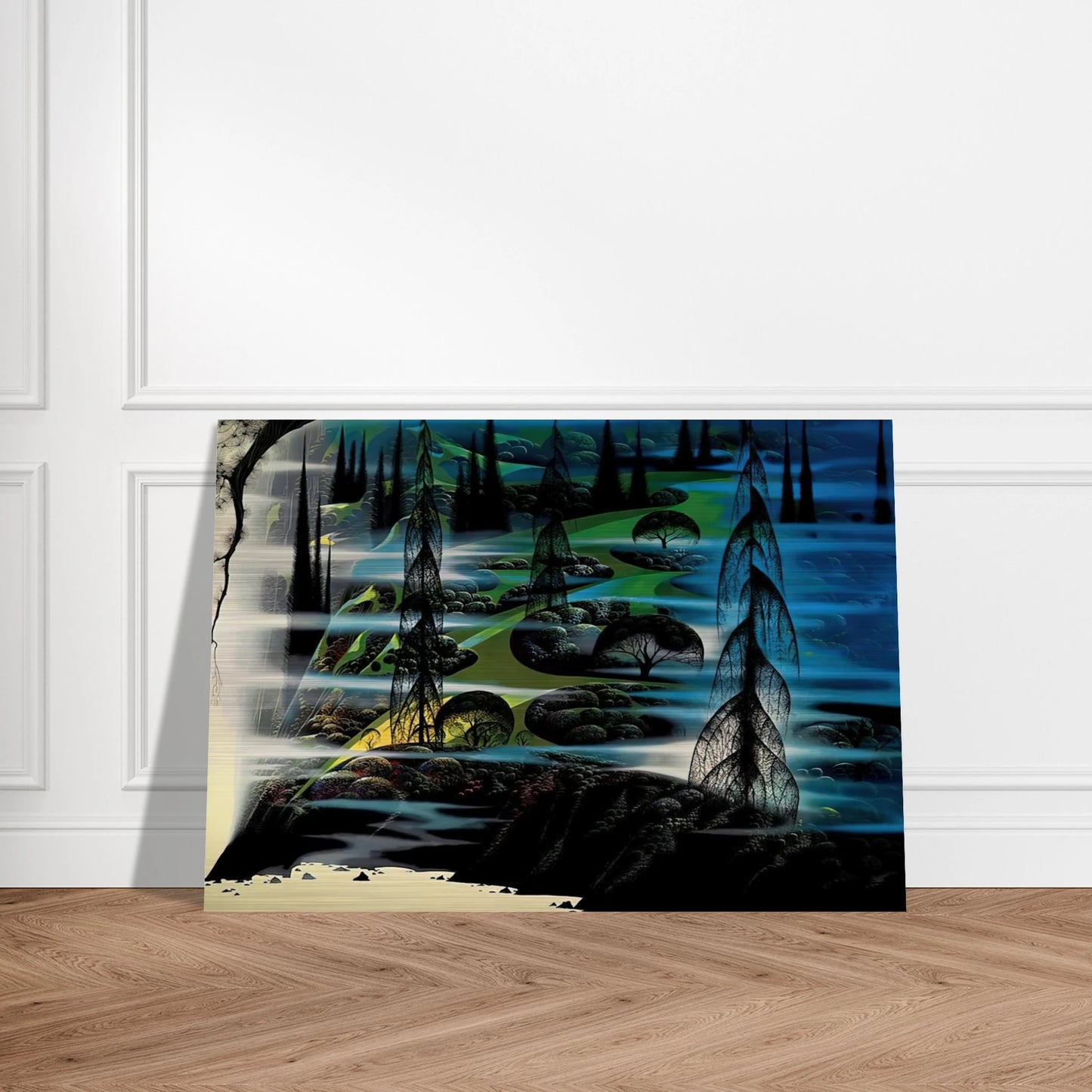 Beauty Beyond Believing - Eyvind Earle Brushed Aluminum Print - 70x100 cm / 28x40 inches | Eyvind Earle Aluminum Print | Eyvind Earle Prints