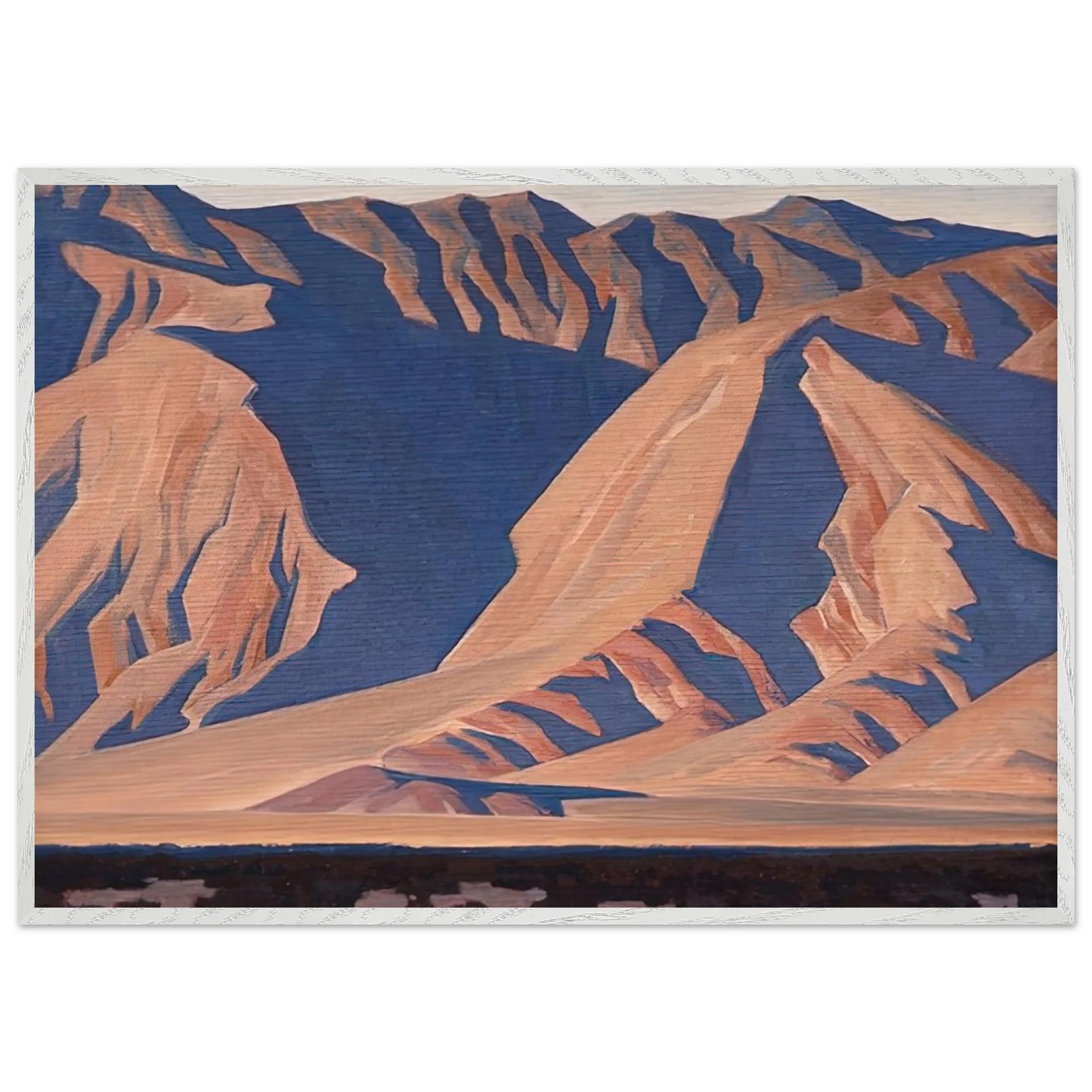 Maynard Dixon - INYO MOUNTAINS 1944 Wall art - 28x43  cm / XL (11x17 inches) - Premium Wooden Framed Poster With Fine Art Paper-canvas - Black frame
