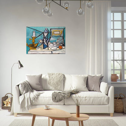 Still life with lamp - 1944 - Pablo Picasso Brushed Aluminum Print - 70x100 cm / 28x40 inches | Pablo Picasso Aluminum Print | Pablo Picasso Prints