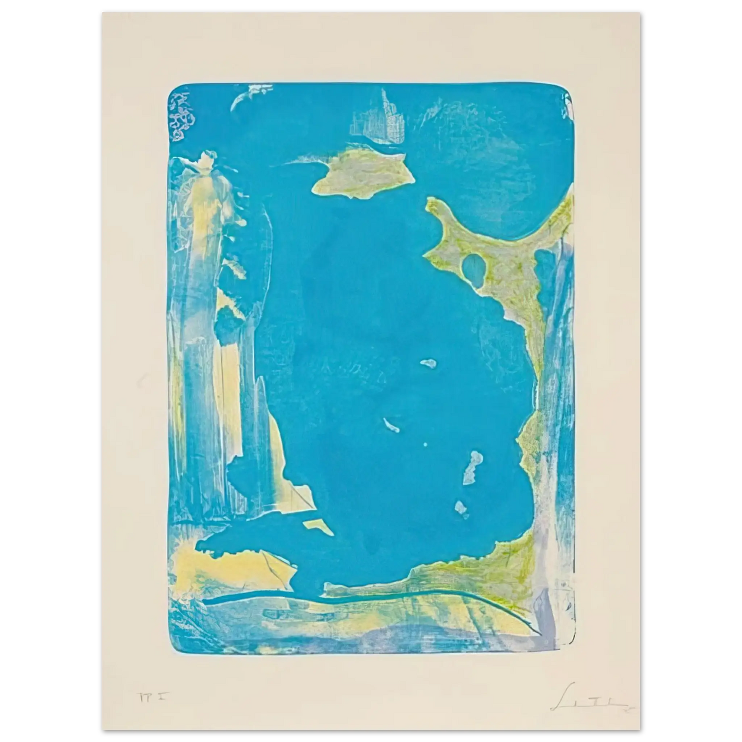 Helen Frankenthaler - Reflections IV - 1995 Wall art - 40x50 cm / 16x20 Inches - Premium Wooden Framed Poster With Fine Art Paper - Black frame