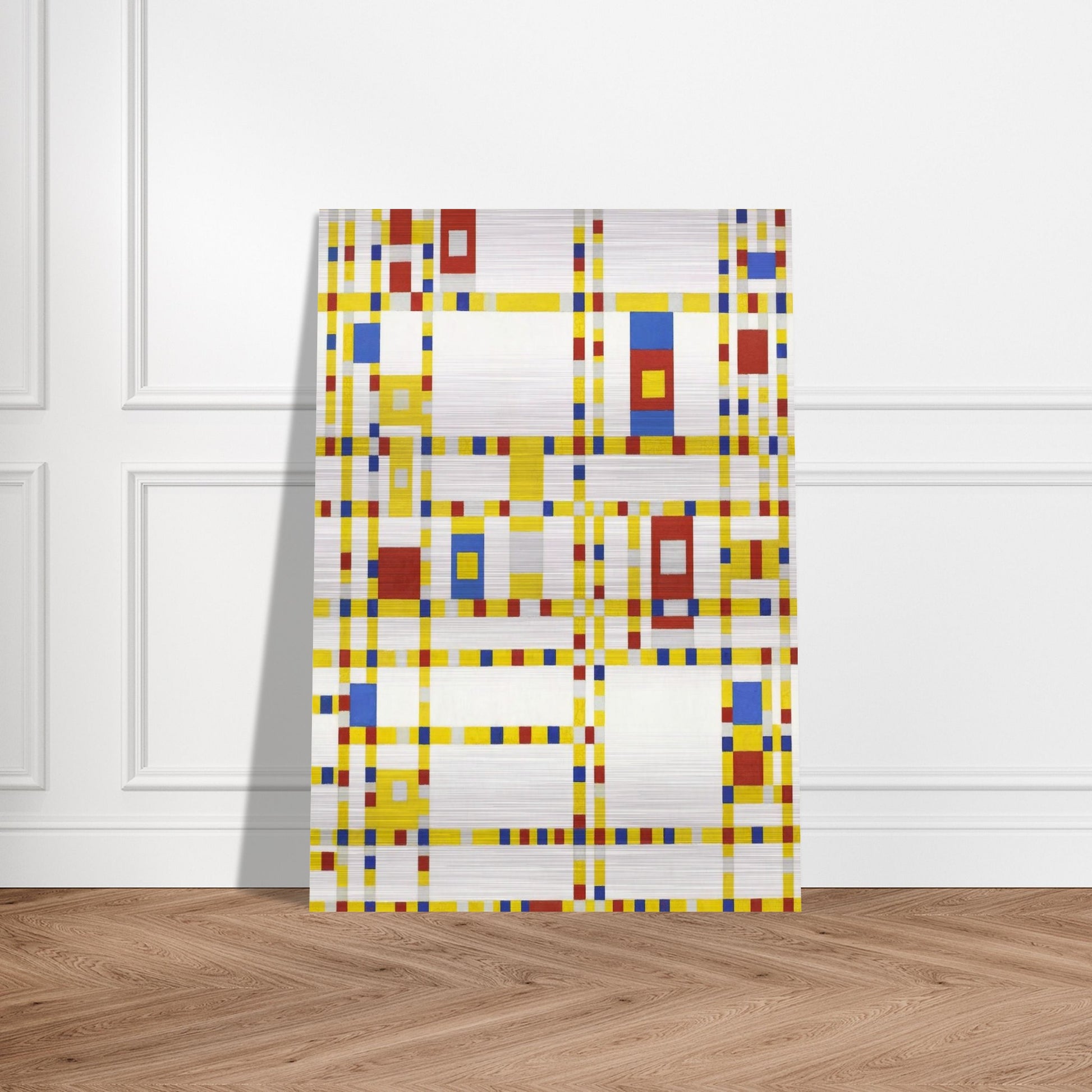 Broadway Boogie Woogie - Piet Mondrian Brushed Aluminum Print - 70x100 cm / 28x40 inches | Piet Mondrian Aluminum Print | Piet Mondrian Prints