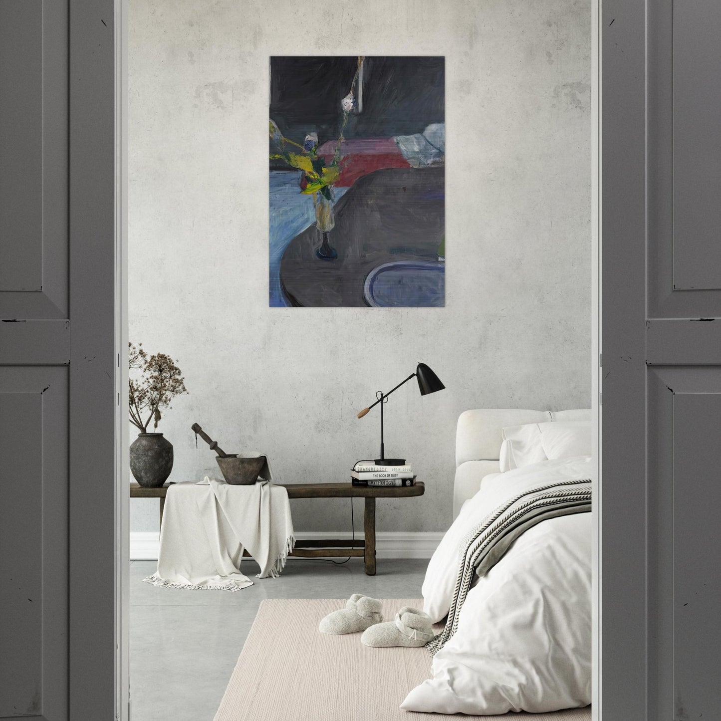 Interior with Flowers - Richard Diebenkorn Brushed Aluminum Print - 70x100 cm / 28x40 inches | Richard Diebenkorn Aluminum Print | Richard Diebenkorn Prints