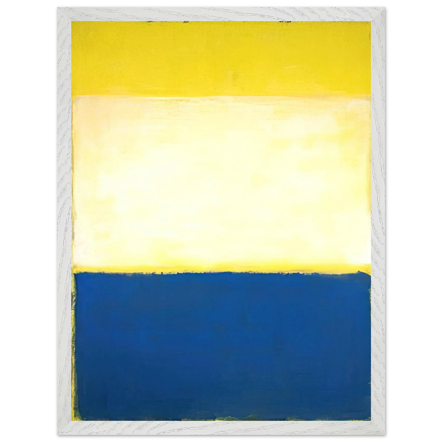Mark Rothko - No. 6 Yellow, White, Blue Over Yellow on Gray - 1954 Wall Art - 21x29.7 cm / 8x12" - Premium Wooden Framed Poster With Fine Art Paper-canvas - Wood frame