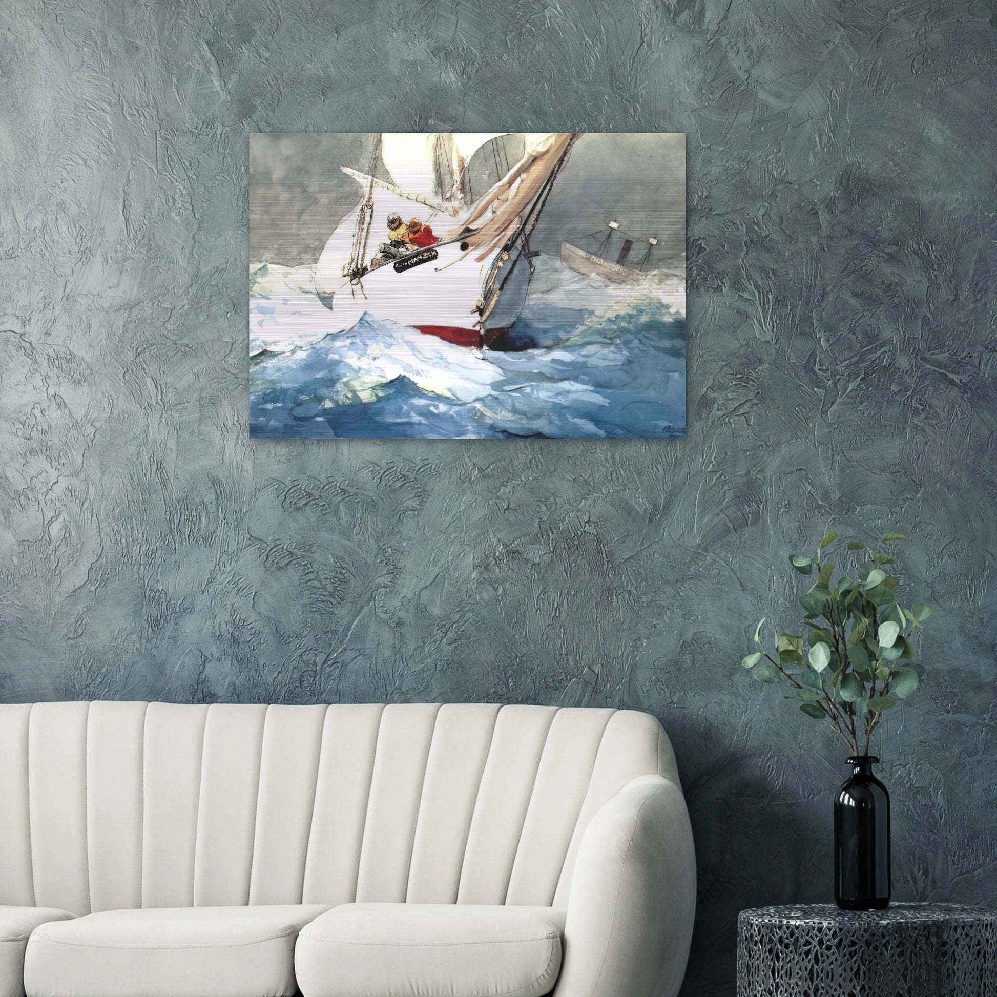DIAMOND SHOAL - Winslow Homer Brushed Aluminum Print - 70x100 cm / 28x40 inches | Winslow Homer Aluminum Print | Winslow Homer Prints