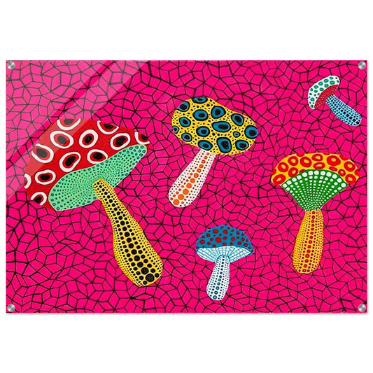 MUSHROOMS 1995 - Yayoi Kusama Acrylic Print - 70x100 cm / 28x40″ inches