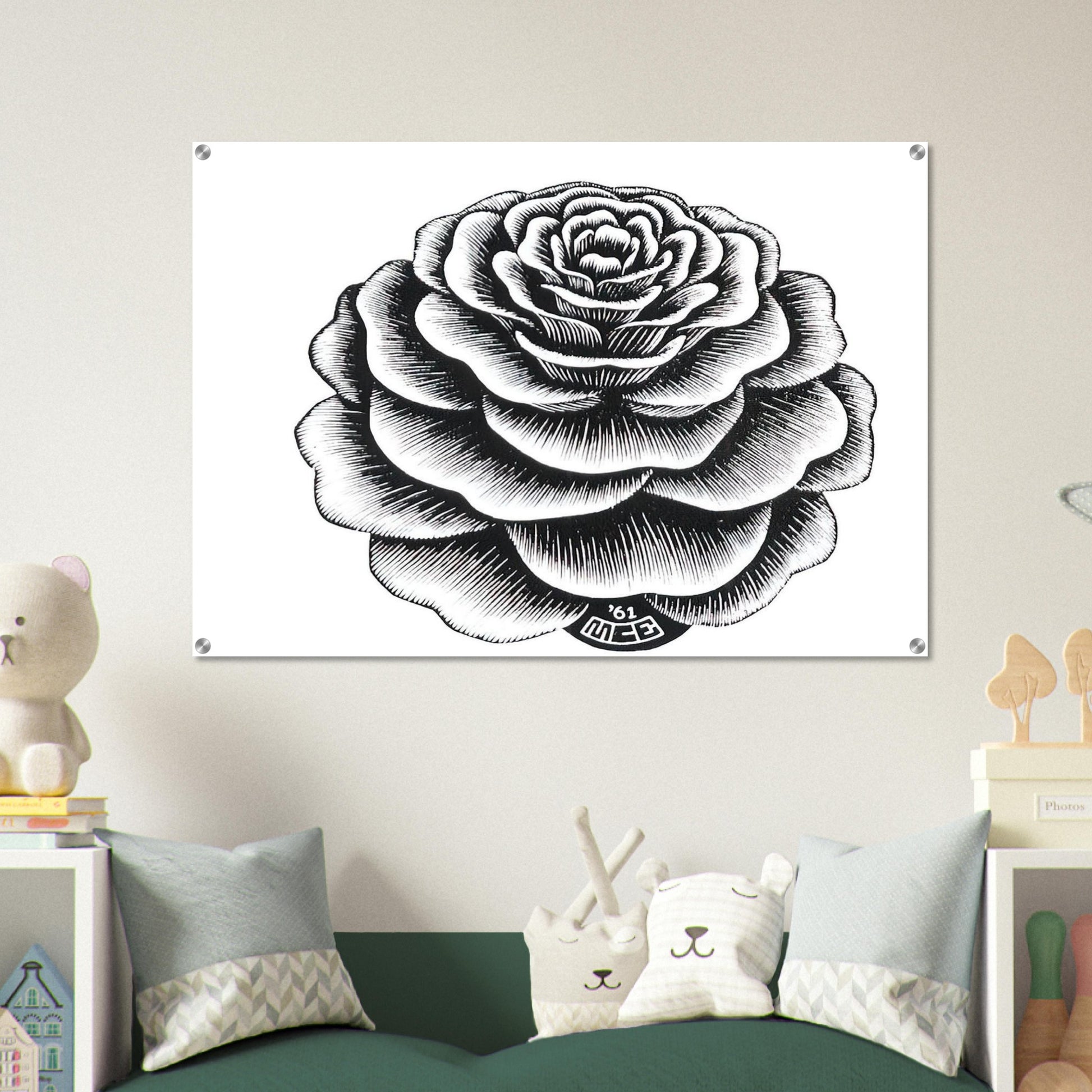 FLOWER 1 - MC Escher Acrylic Print - 70x100 cm / 28x40″ inches | Maurits Cornelis Escher Prints