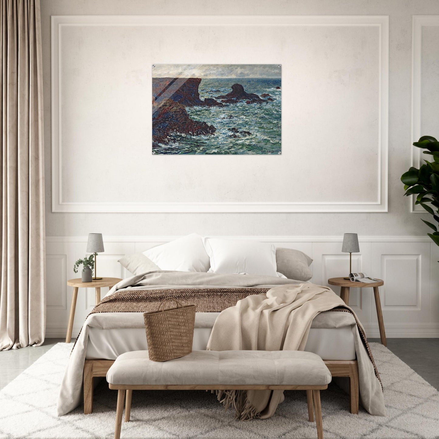 Rocks at Port Coton, the Lion Rock - claude monet Acrylic Print - 70x100 cm / 28x40″ inches