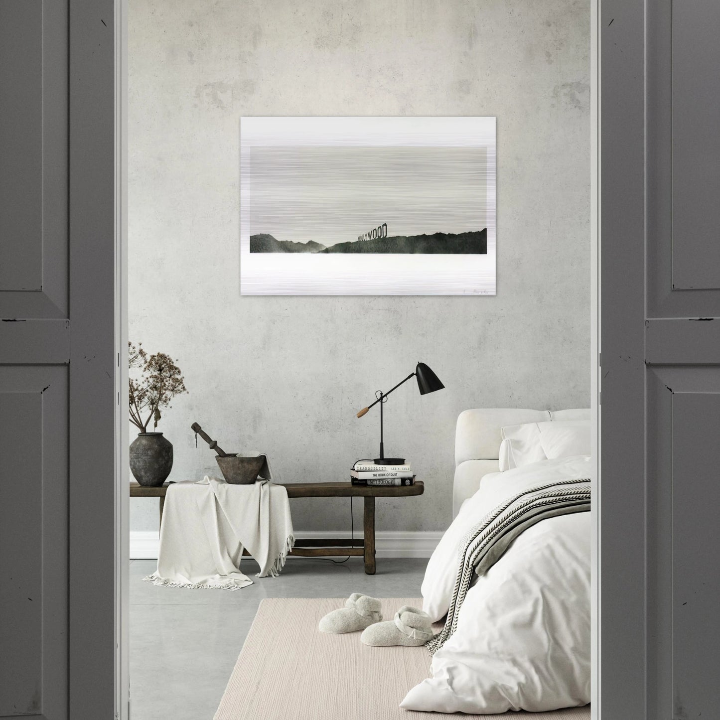 HOLLYWOOD 1969 - Edward Ruscha Brushed Aluminum Print - 70x100 cm / 28x40 inches | Edward Ruscha Aluminum Print | Edward Ruscha Prints
