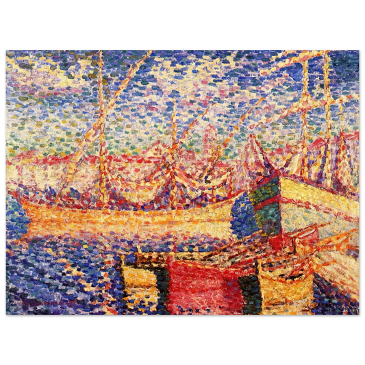 Henri-Edmond Cross - Boats in the Port of St. Tropez  75x100 cm / 30x40inches Fine Art Poster