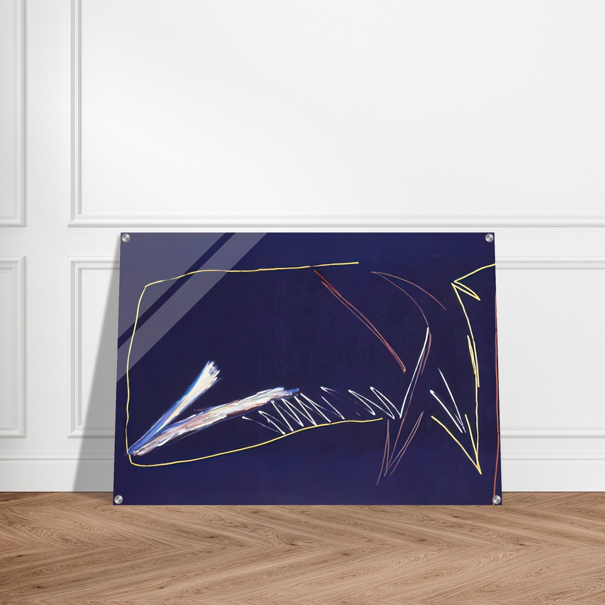 The Blue Whale - 1973 - Ronnie Landfield Acrylic Print - 70x100 cm / 28x40″ inches
